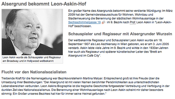 Bild Zeitungssauschnitt Leon Askin Hof